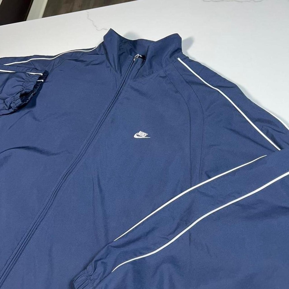 Nike Windbreaker Jacket Mens XL Navy Blue Vintage Full Zip Track Sportswear